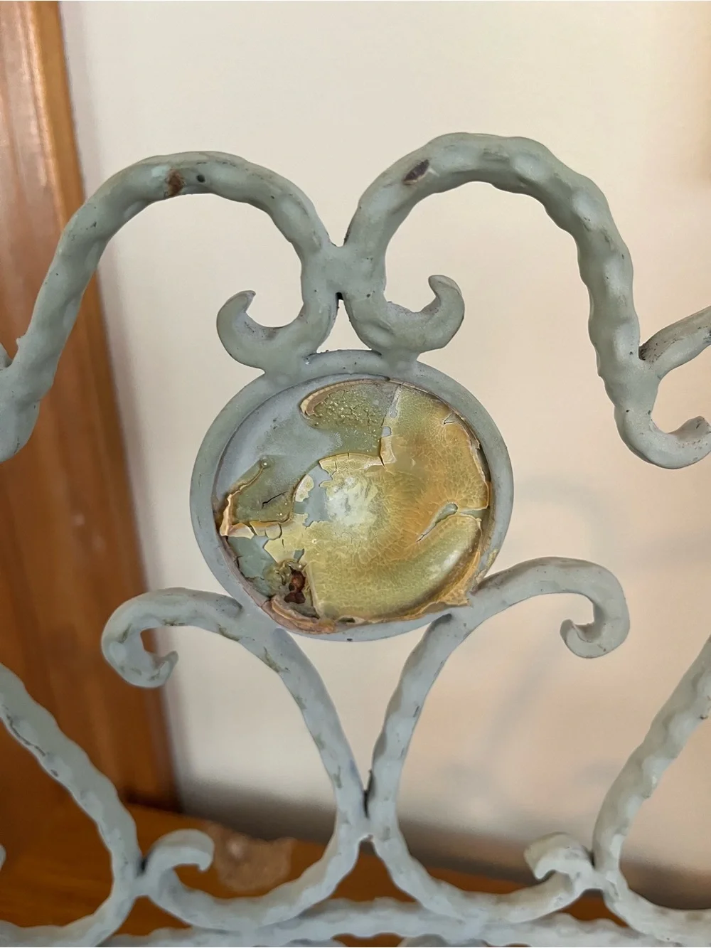 Decorative Metal Wall Basket in Pale Blue - Brand